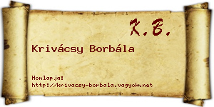 Krivácsy Borbála névjegykártya